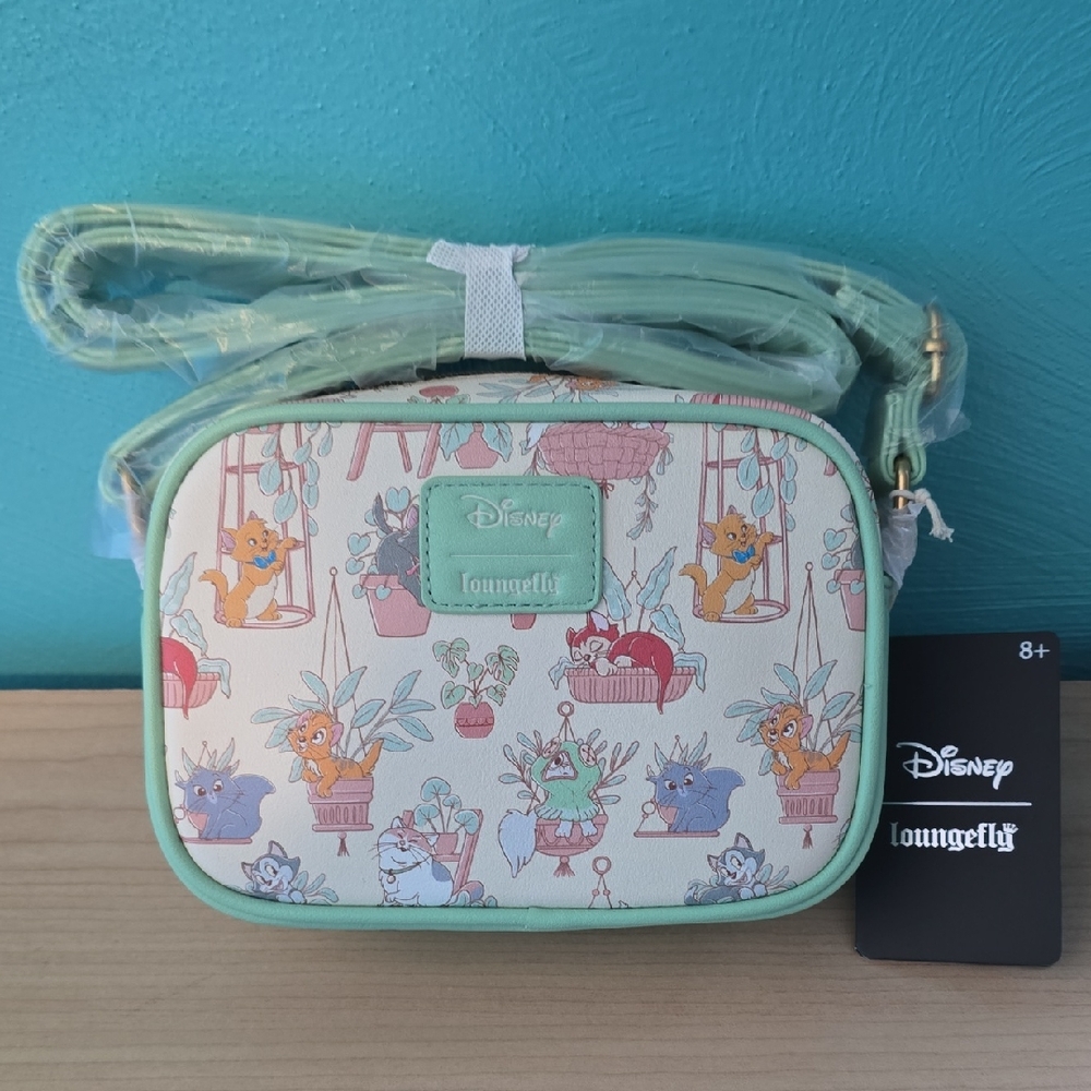 Loungefly Mint Trim Disney Cats/ Plant Pals Crossbody Bag